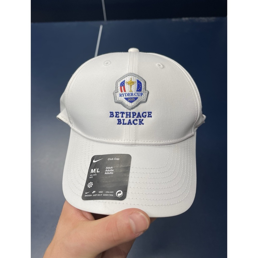 2025 Ryder Cup Bethpage Black Nike Club Golf Hat, Cap White, M/L, Dri-Fit